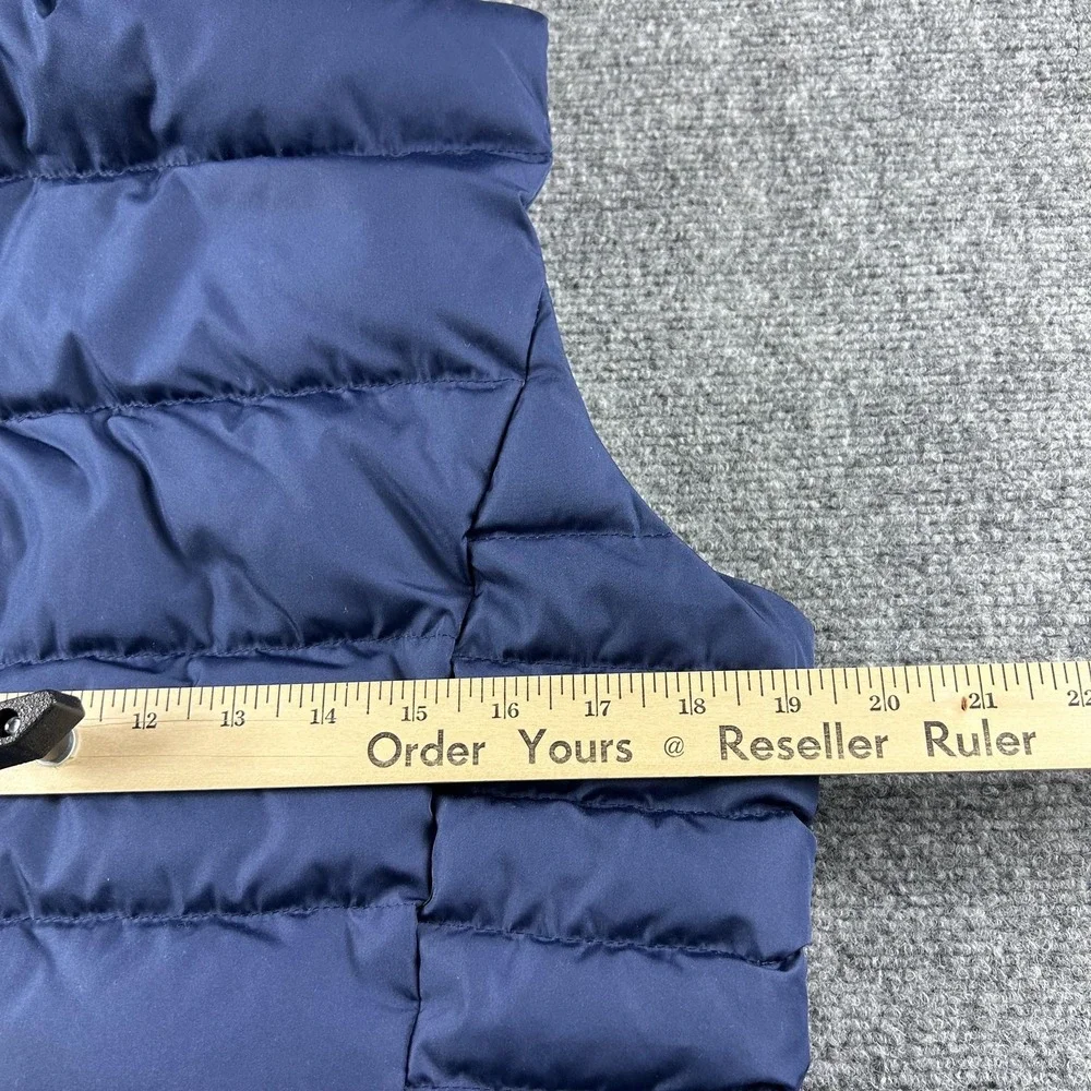 Lands' End Vest Youth Small Blue Quilted‎ Down Puffer Insulated Full Zip Outdoor
